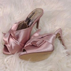 Satin Pink Mules